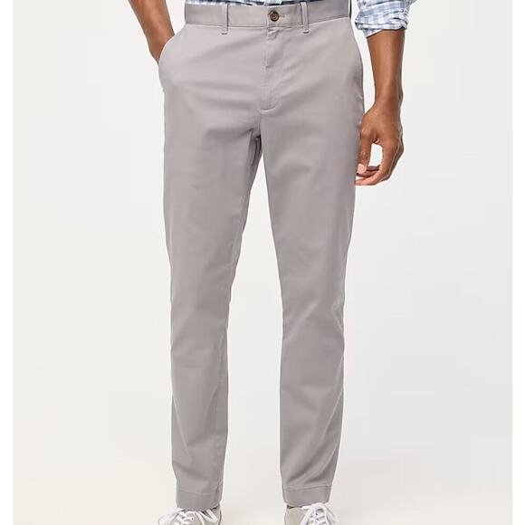 NWT J.Crew Athletic Slim Fit Chino Pant Gray Size 34x34 - Picture 1 of 8
